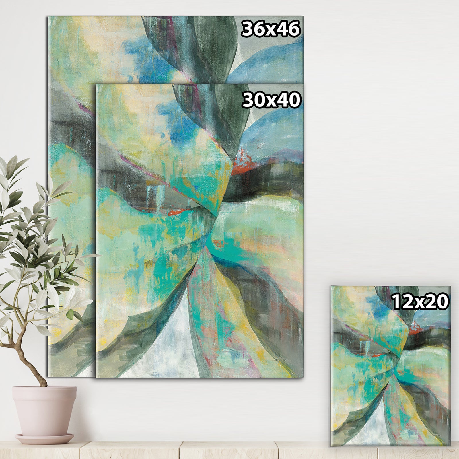 In the Valley Abstract I - Traditional Gallery-wrapped Canvas
