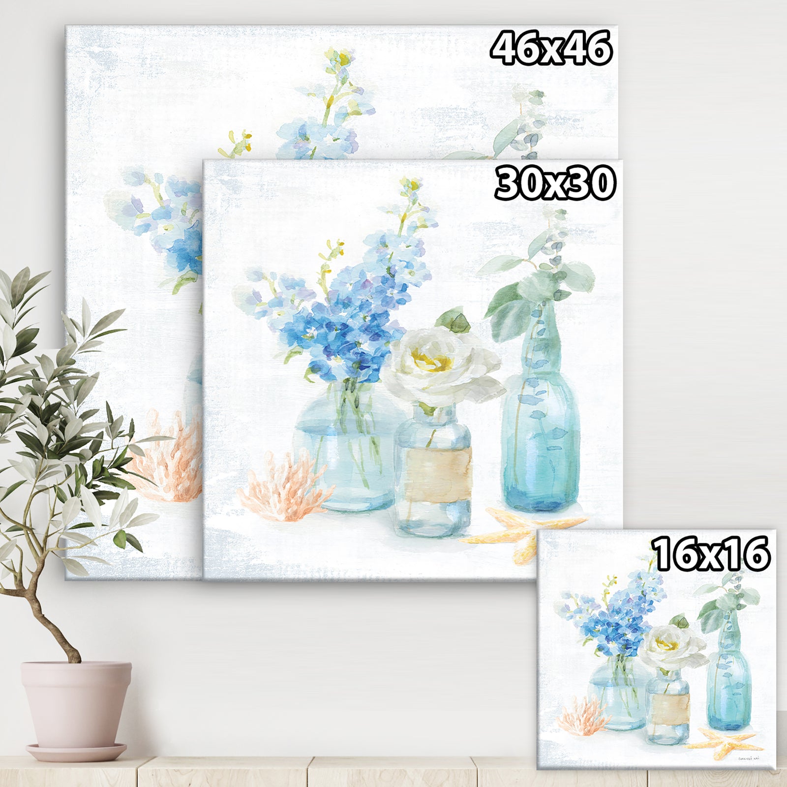 Cottage Florals II - Farmhouse Canvas Art