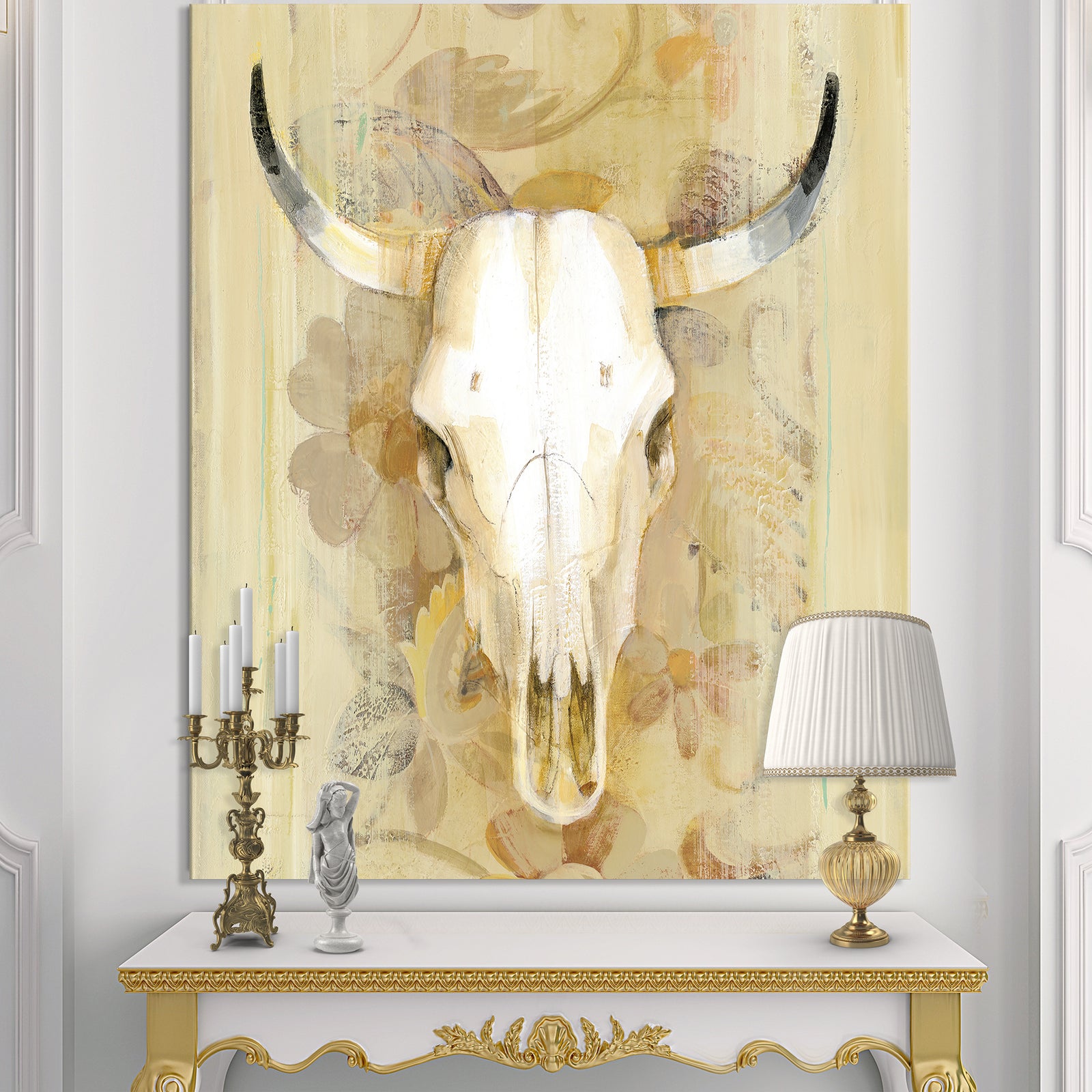 Hers southwest bones - Gold Wildlife Canvas Artwork