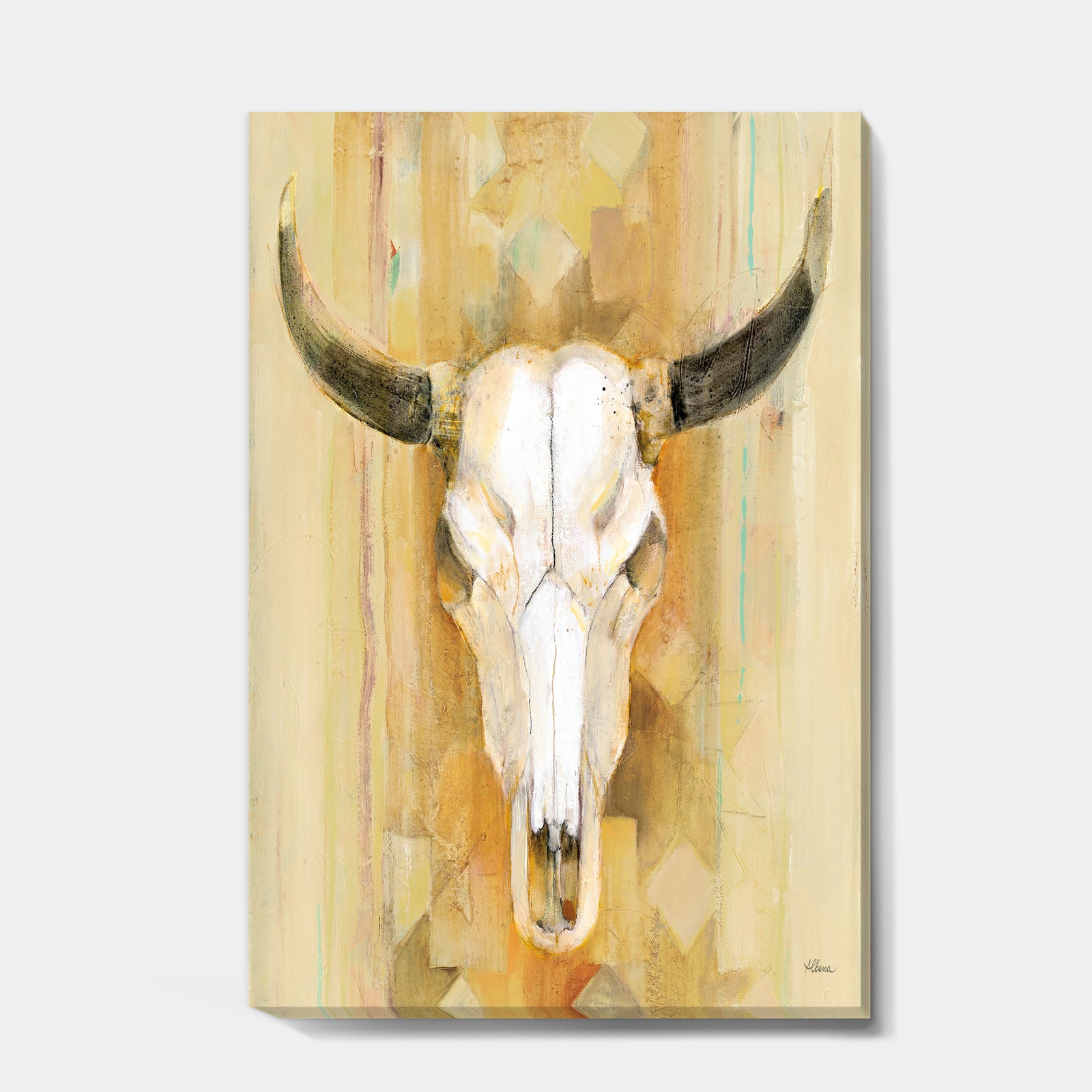 His southwest bones - Gold Wildlife Canvas Art