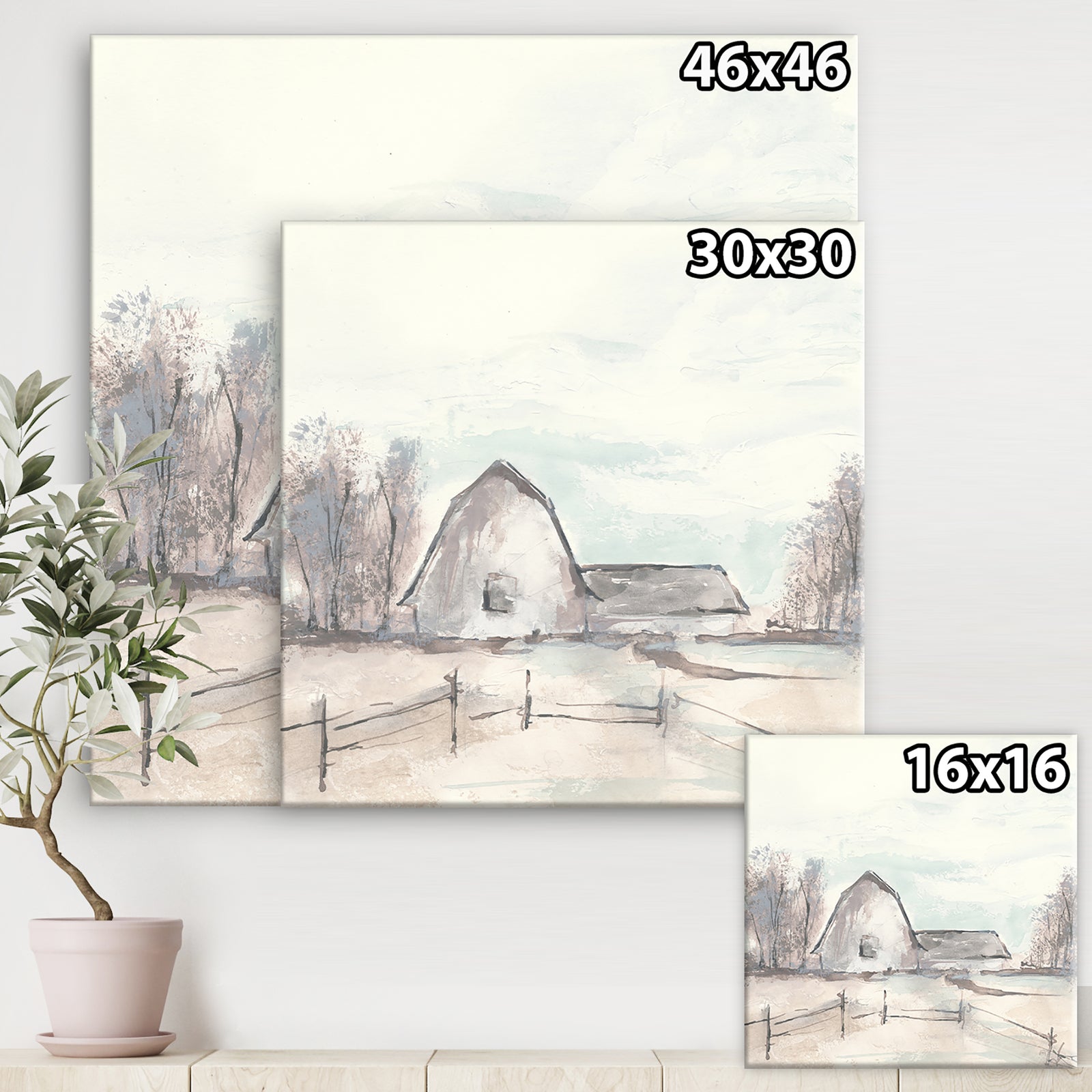 Farmhouse Barn Grey VIII - Modern Farmhouse Premium Canvas Wall Art