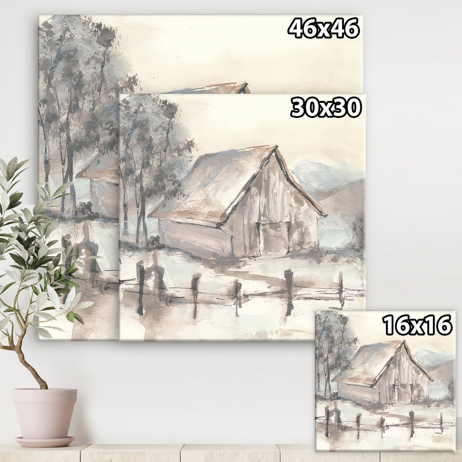 Farmhouse Barn Grey VII - Modern Farmhouse Gallery-wrapped Canvas