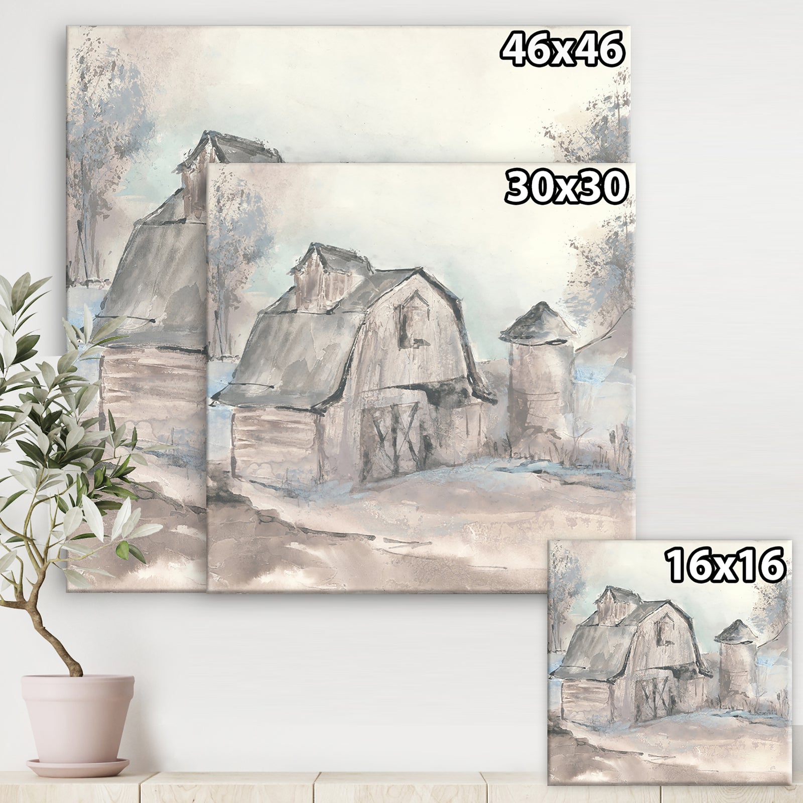 Farmhouse Barn Grey V - Modern Farmhouse Canvas Art