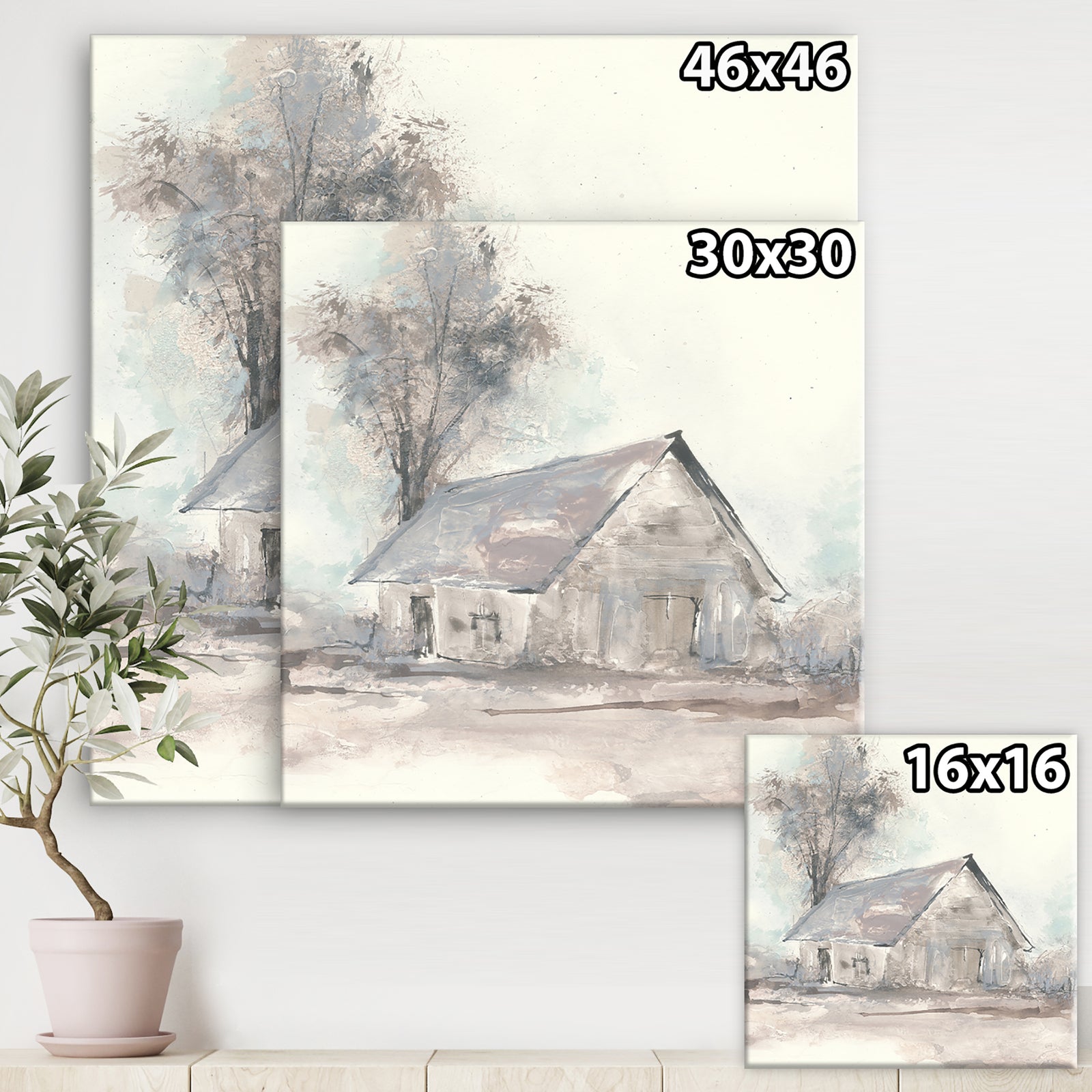 Farmhouse Barn Grey III - Modern Farmhouse Gallery-wrapped Canvas