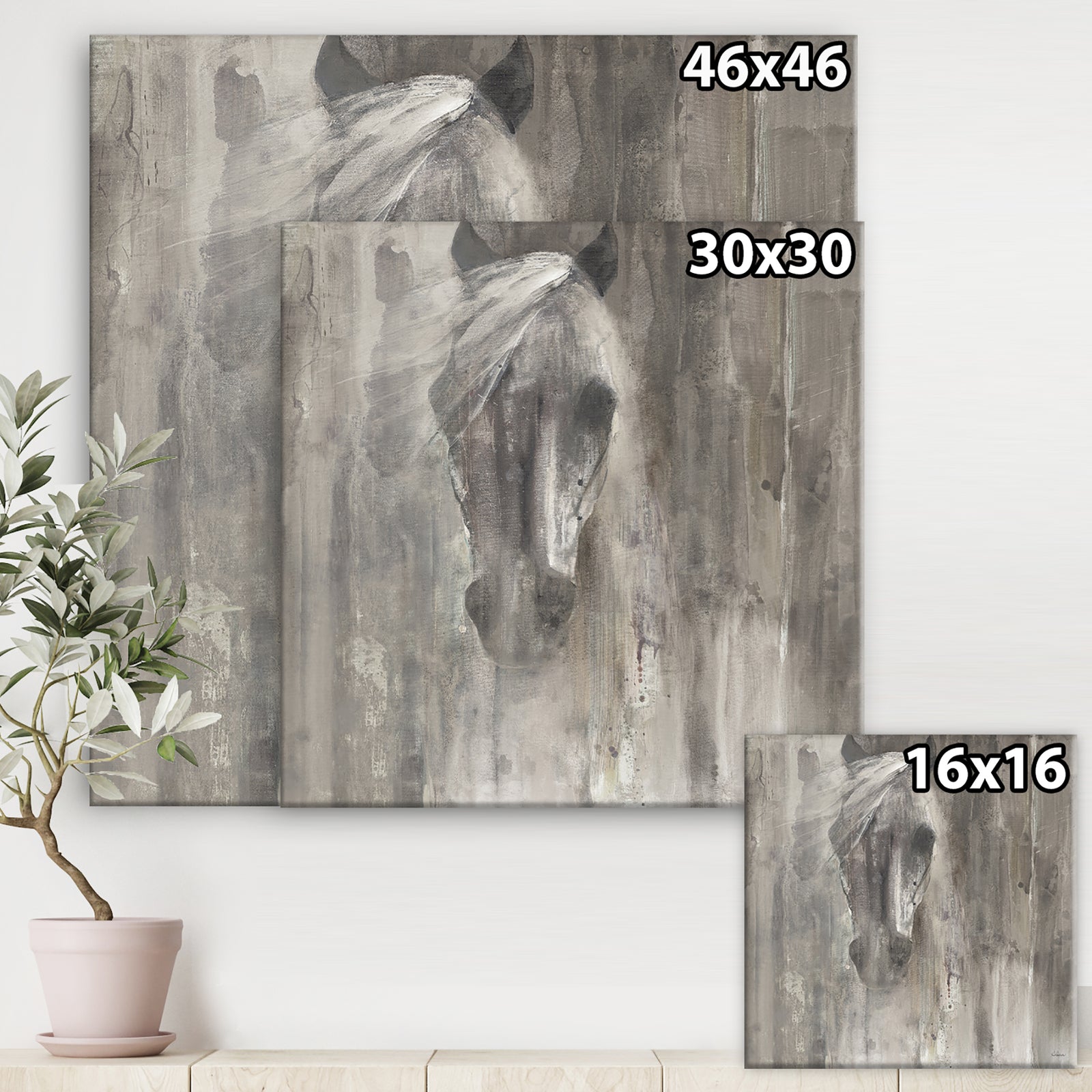 Farmhouse Horse - Modern Farmhouse Canvas Artwork