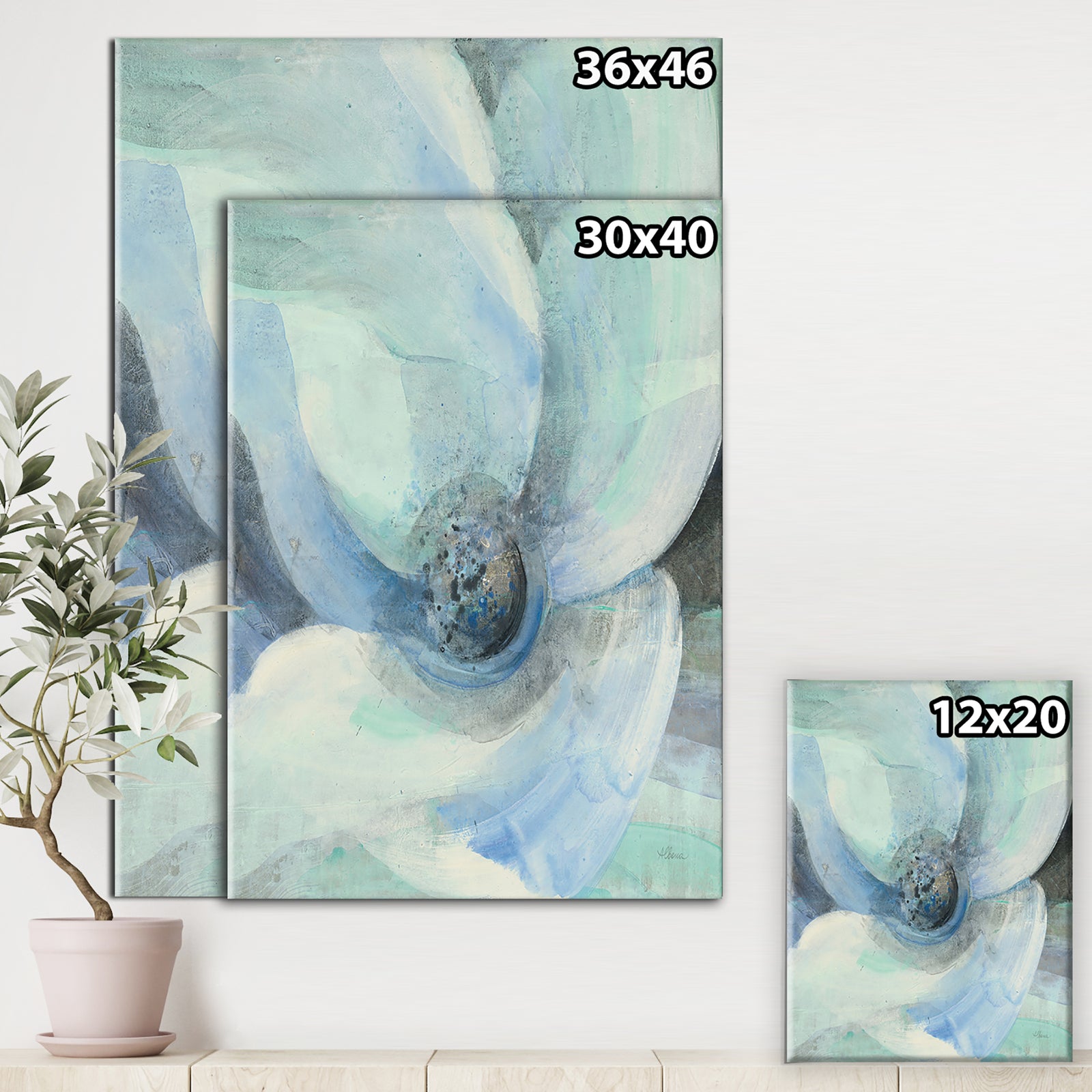 Watercolor Moonlight Magnolia II - Farmhouse Gallery-wrapped Canvas