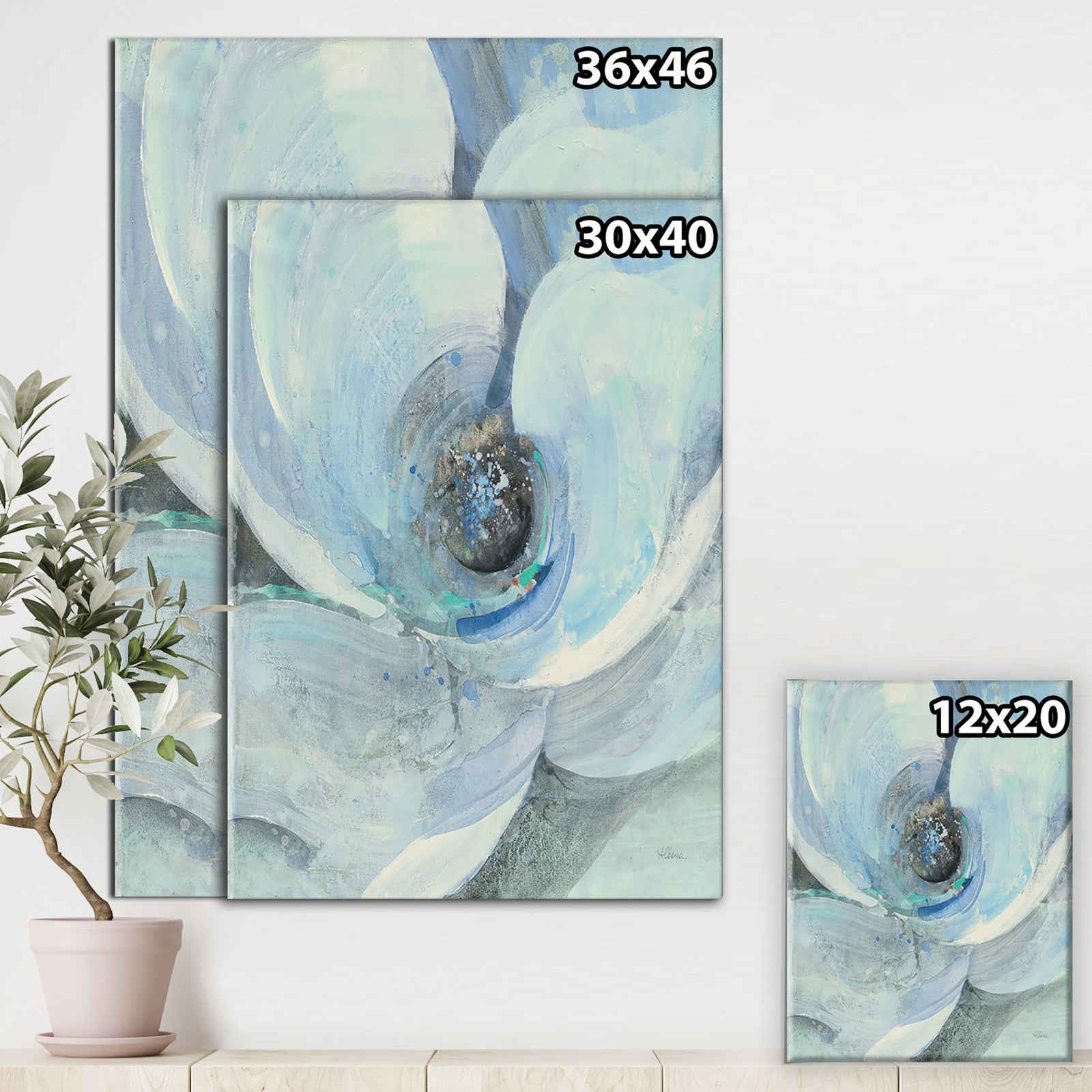 Watercolor Moonlight Magnolia I - Farmhouse Canvas Artwork