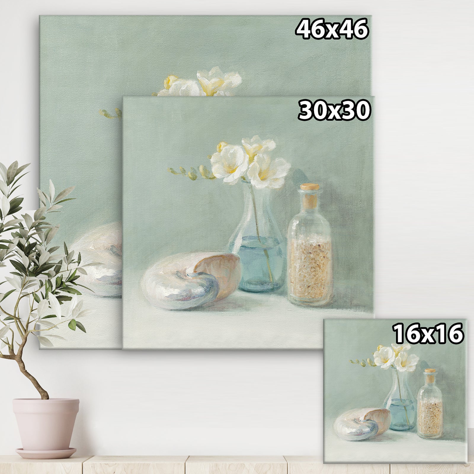 Pastel Bath II - Nautical & Beach Canvas Artwork