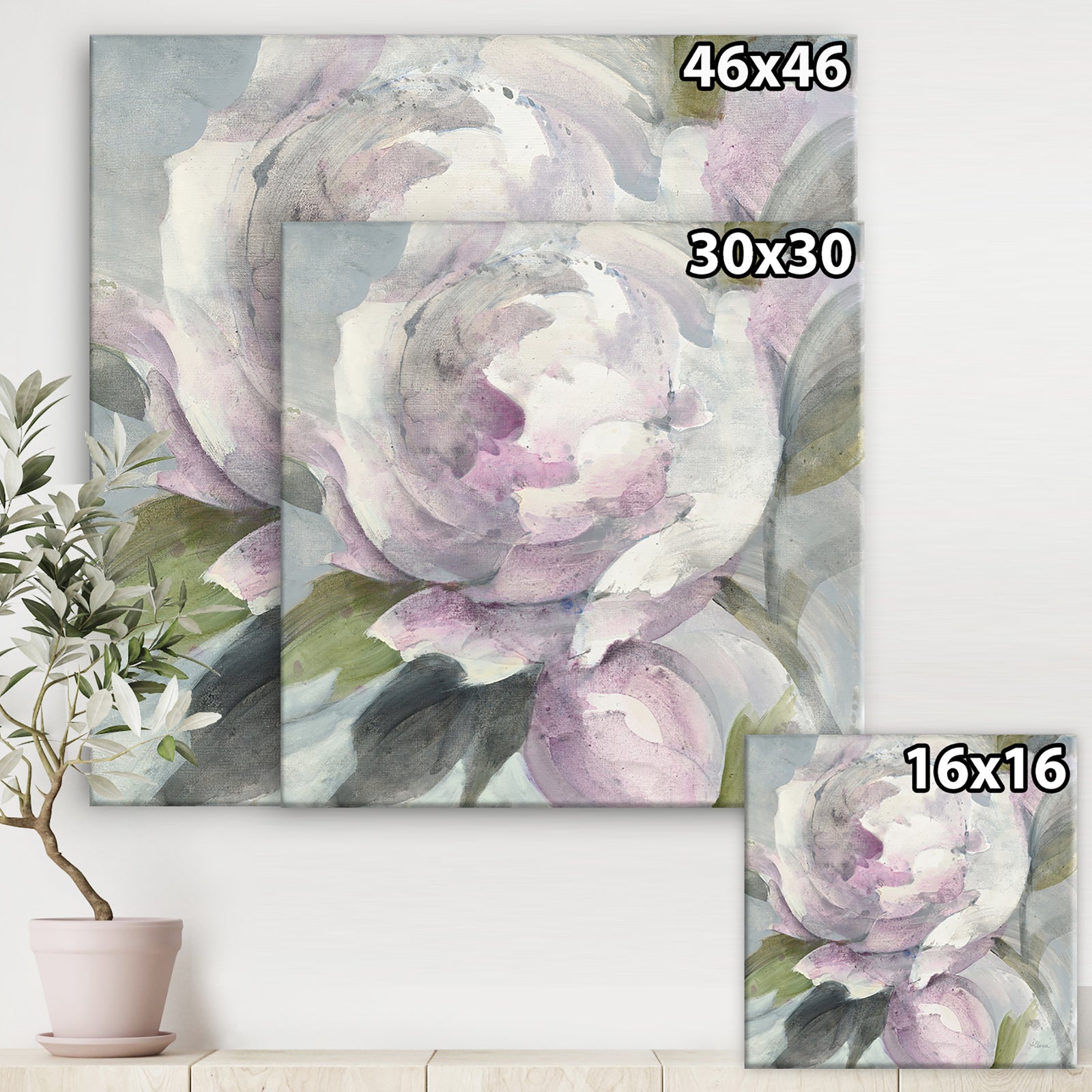 Twilight Peony - Shabby Chic Gallery-wrapped Canvas