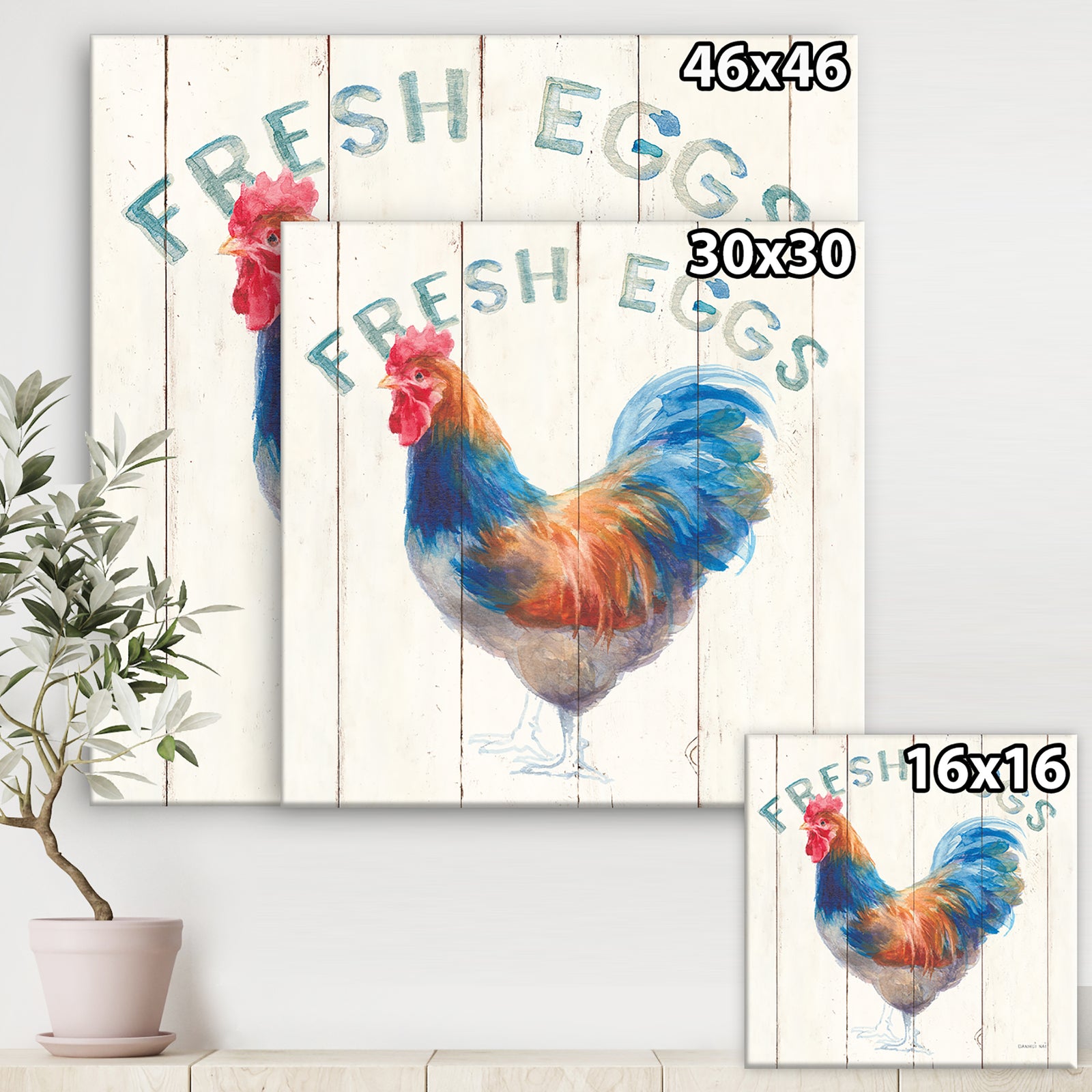Wood Farm Roaster II - Farmhouse Canvas Art