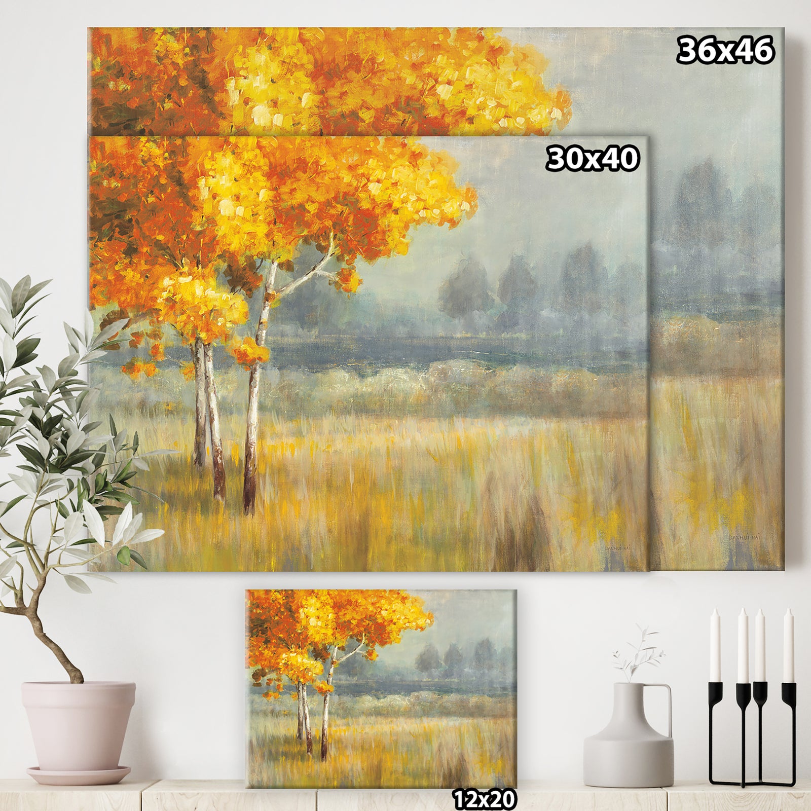 Autumn Landscape - Farmhouse Premium Canvas Wall Art