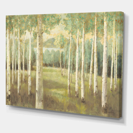 Aspens Neutral Forest - Traditional Gallery-wrapped Canvas