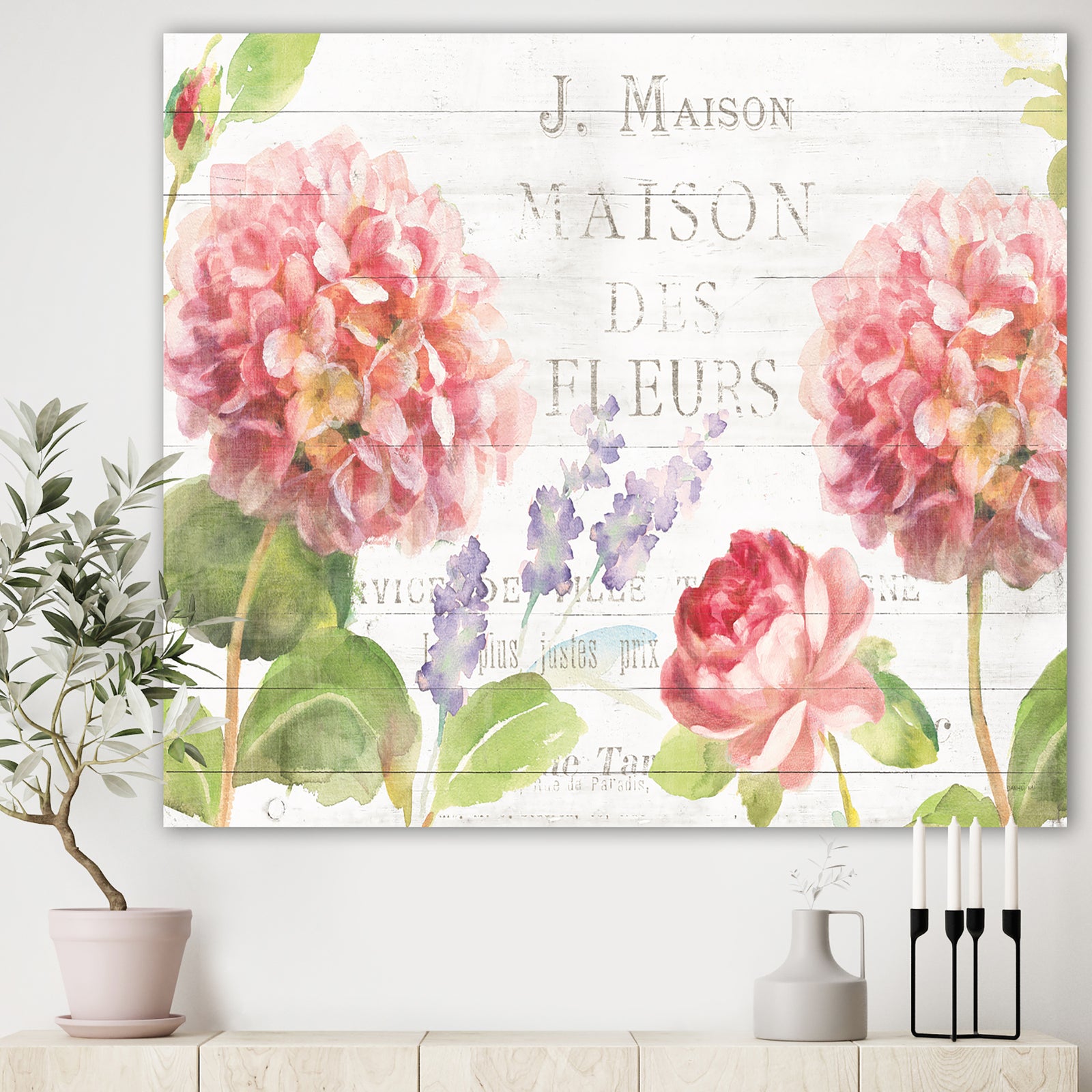 Maison Des Fleurs II - Farmhouse Canvas Art