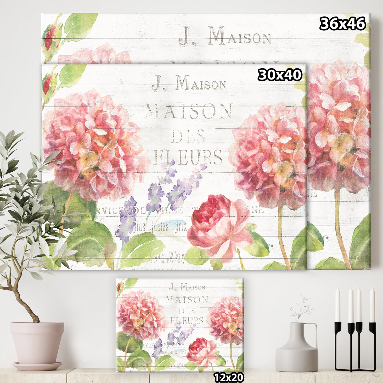 Maison Des Fleurs II - Farmhouse Canvas Art