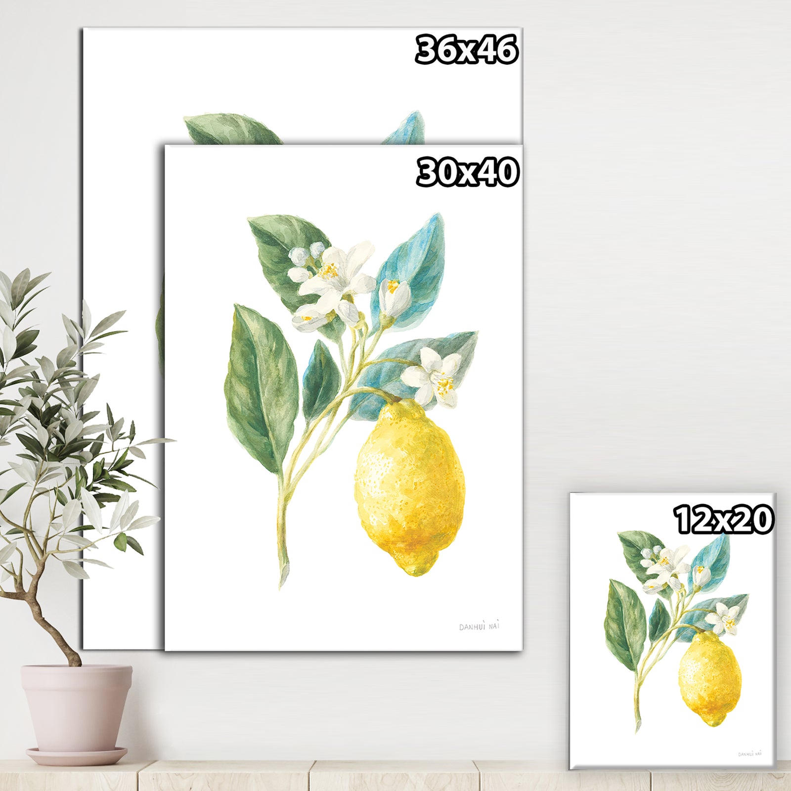 Floursack Lemon I - Cabin & Lodge Premium Canvas Wall Art
