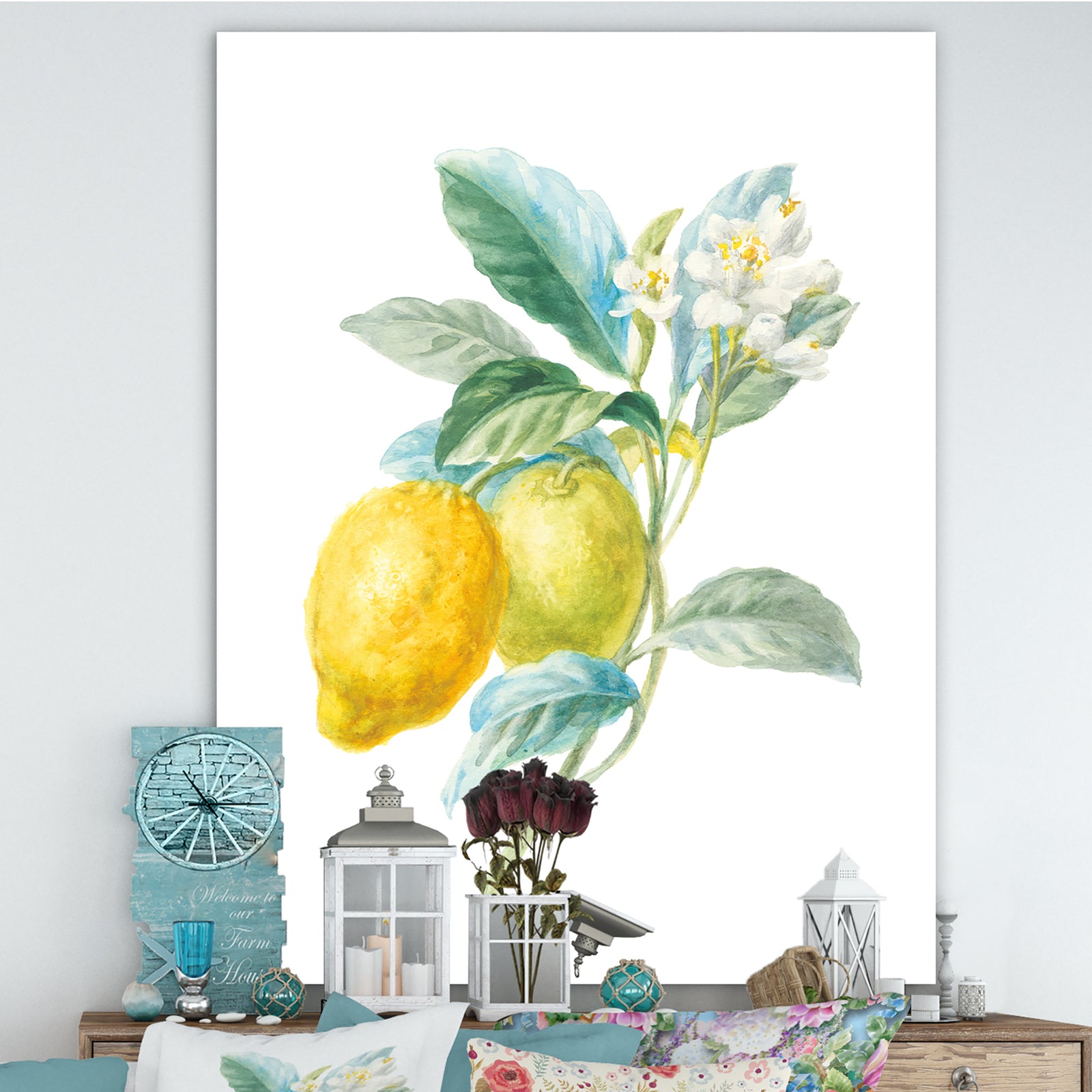 Floursack Lemon II - Cabin & Lodge Gallery-wrapped Canvas