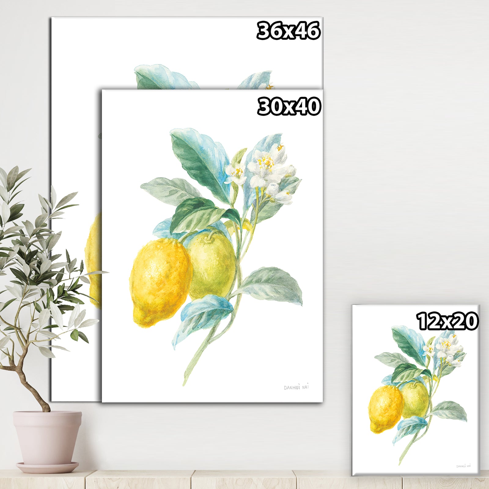 Floursack Lemon II - Cabin & Lodge Gallery-wrapped Canvas