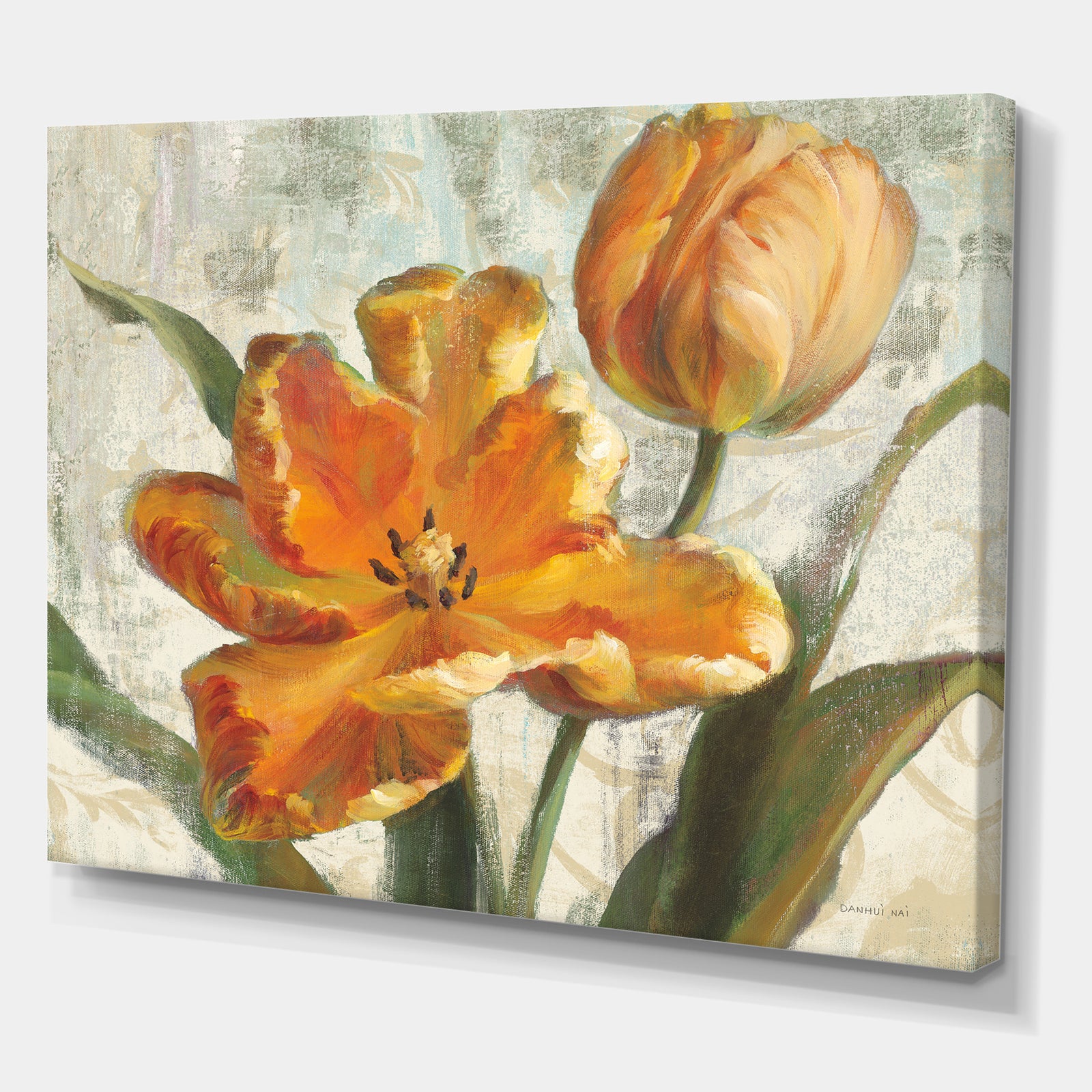 Parrot Tulips I on Ivory - Cabin & Lodge Premium Canvas Wall Art