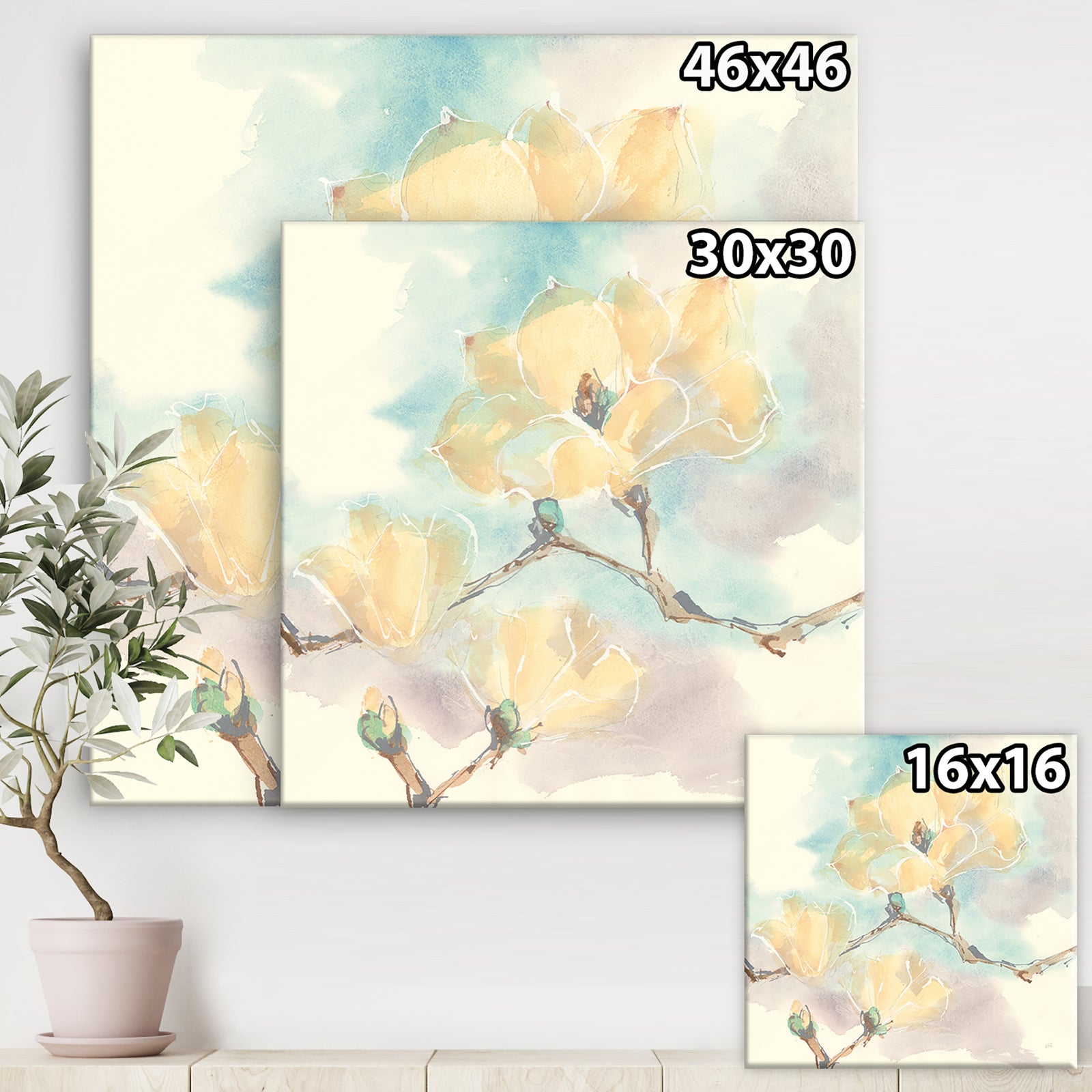 Magnolias in White I - Cabin & Lodge Canvas Artwork
