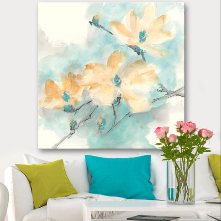 Teal Buds II - Cabin & Lodge Canvas Art