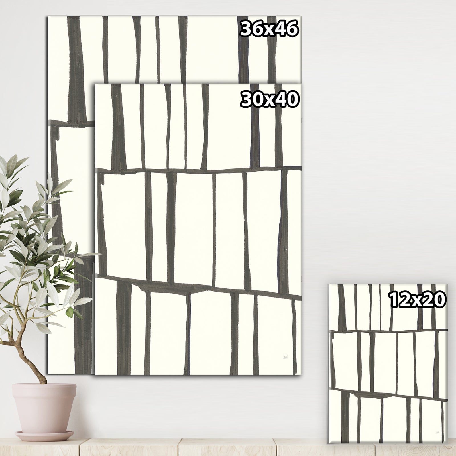 minimalist black and white I - Transitional Gallery-wrapped Canvas
