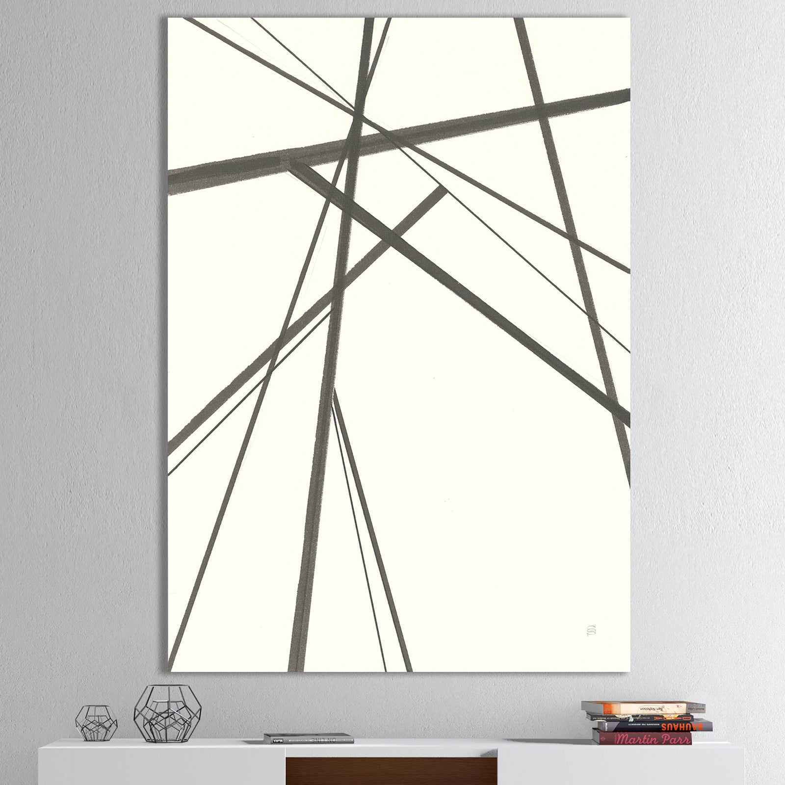 minimalist black and white III - Transitional Canvas Art