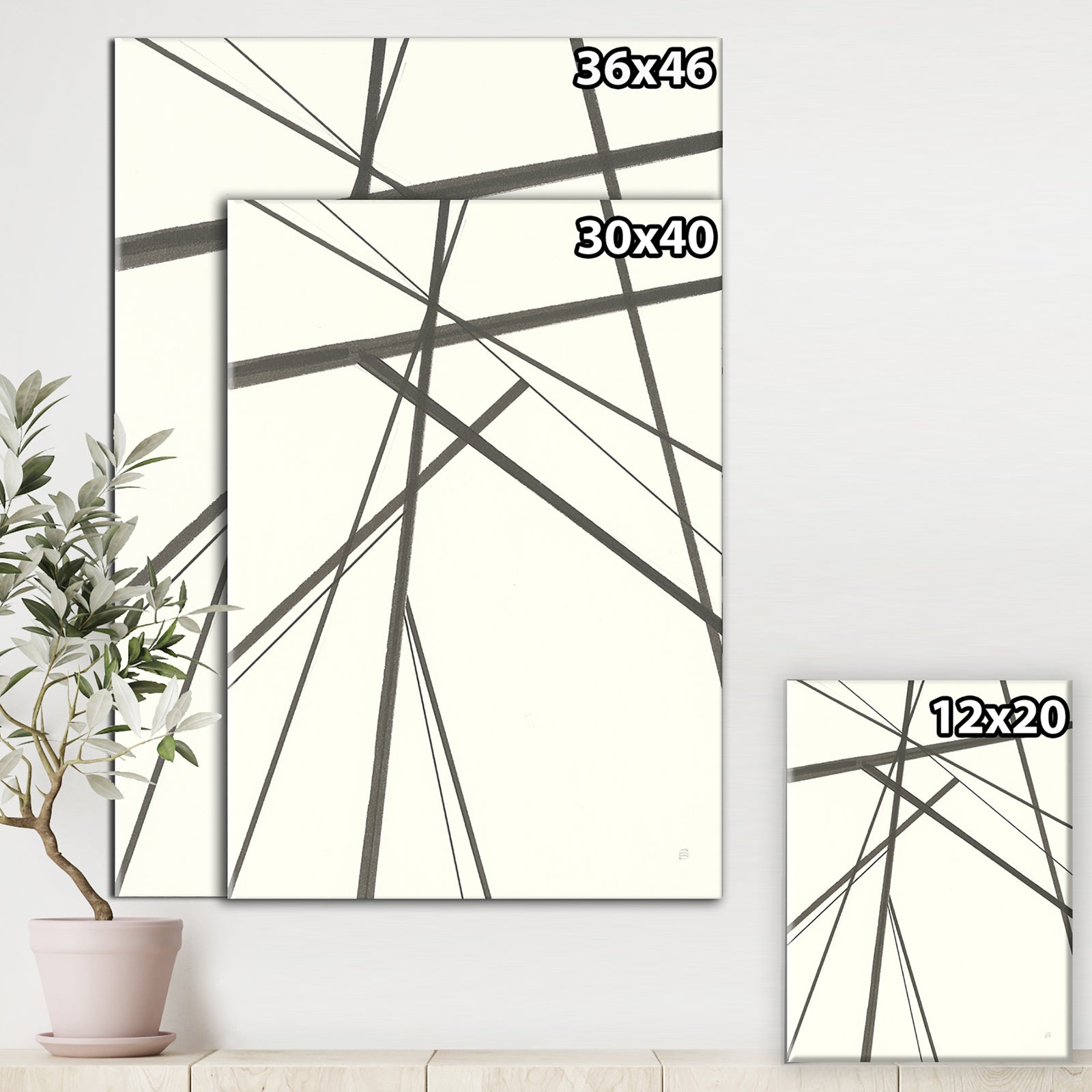 minimalist black and white III - Transitional Canvas Art