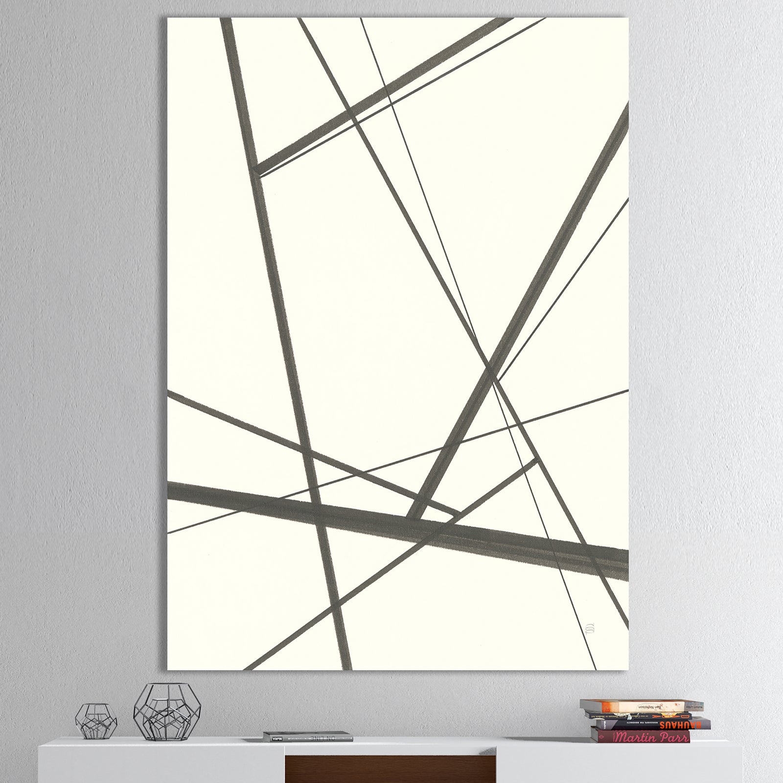 minimalist black and white IV - Transitional Premium Canvas Wall Art