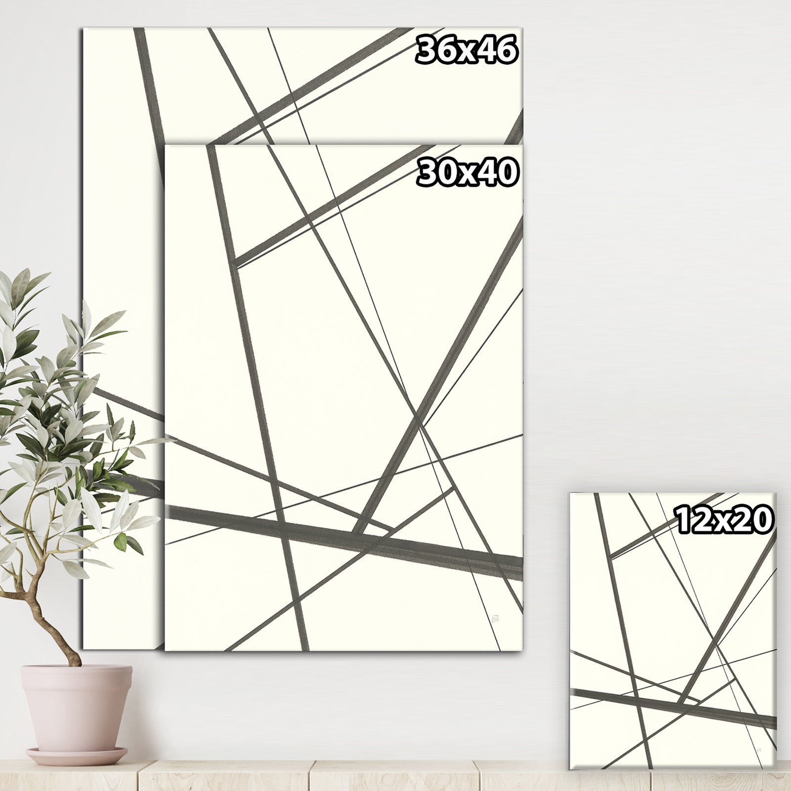 minimalist black and white IV - Transitional Premium Canvas Wall Art