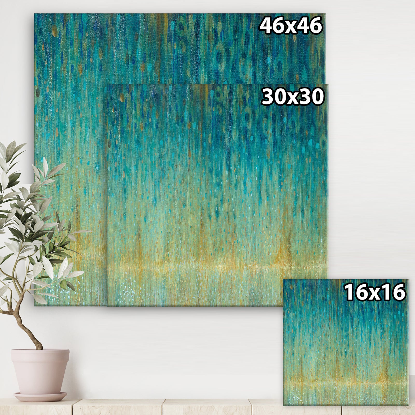 Rain Abstract Panel - Modern & Contemporary Premium Canvas Wall Art