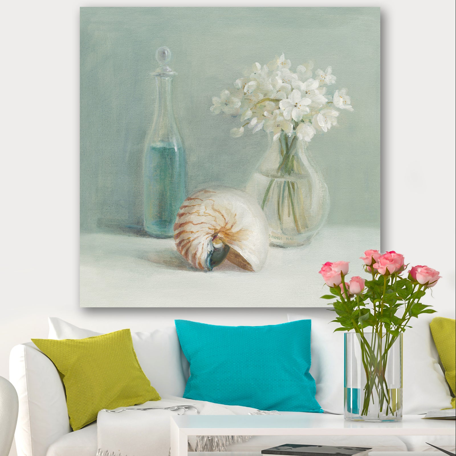 Pastel Bath IV - Farmhouse Gallery-wrapped Canvas