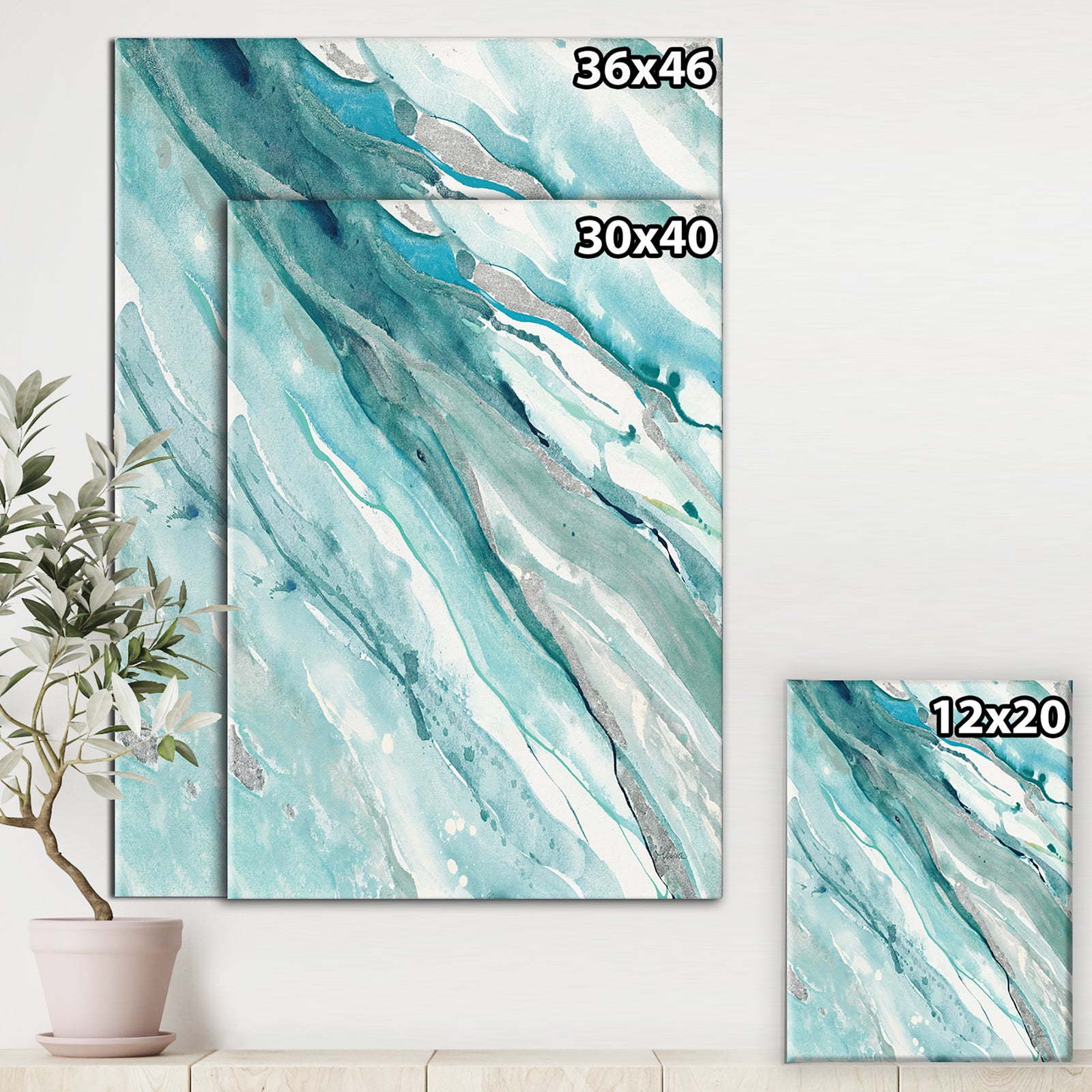 Silver Springs II Blue Green - Nautical & Coastal Canvas Artwork