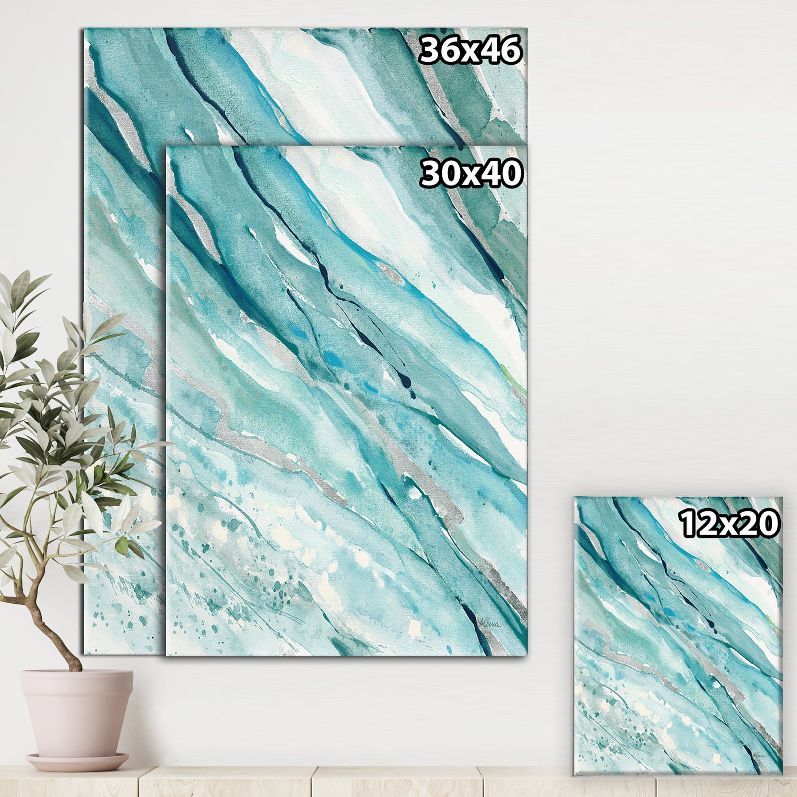 Silver Springs I Blue Green - Nautical & Coastal Canvas Art