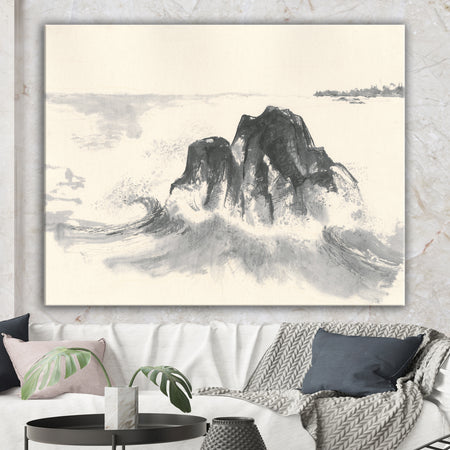 Ocean Waves - Lake House Premium Canvas Wall Art