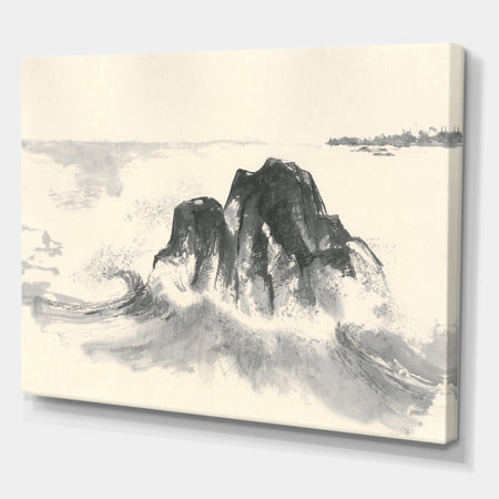 Ocean Waves - Lake House Premium Canvas Wall Art