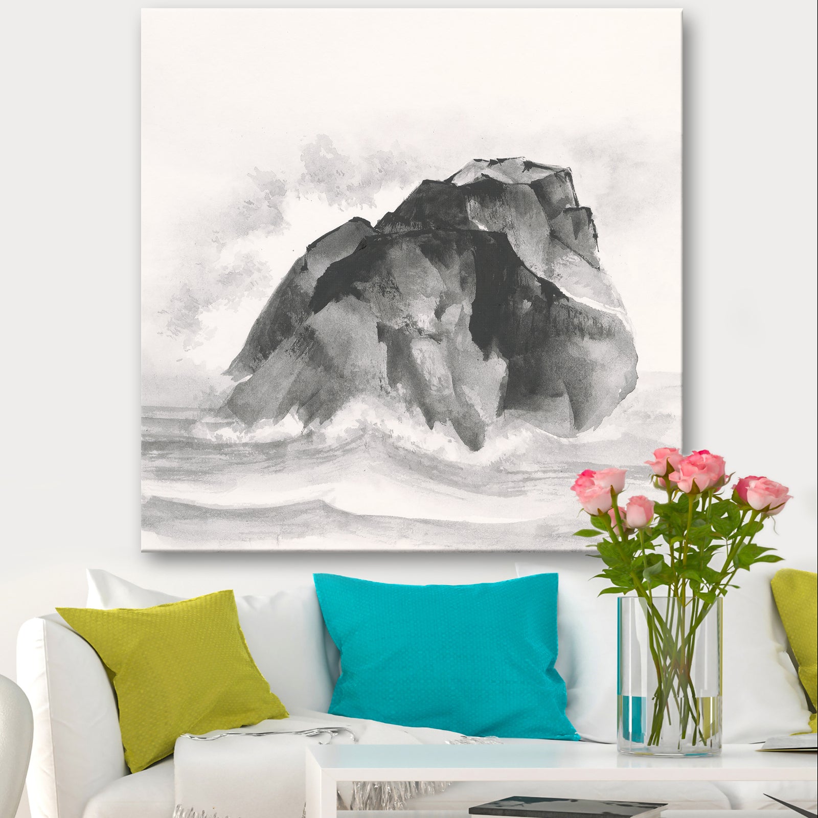 Solitary Rock - Lake House Gallery-wrapped Canvas