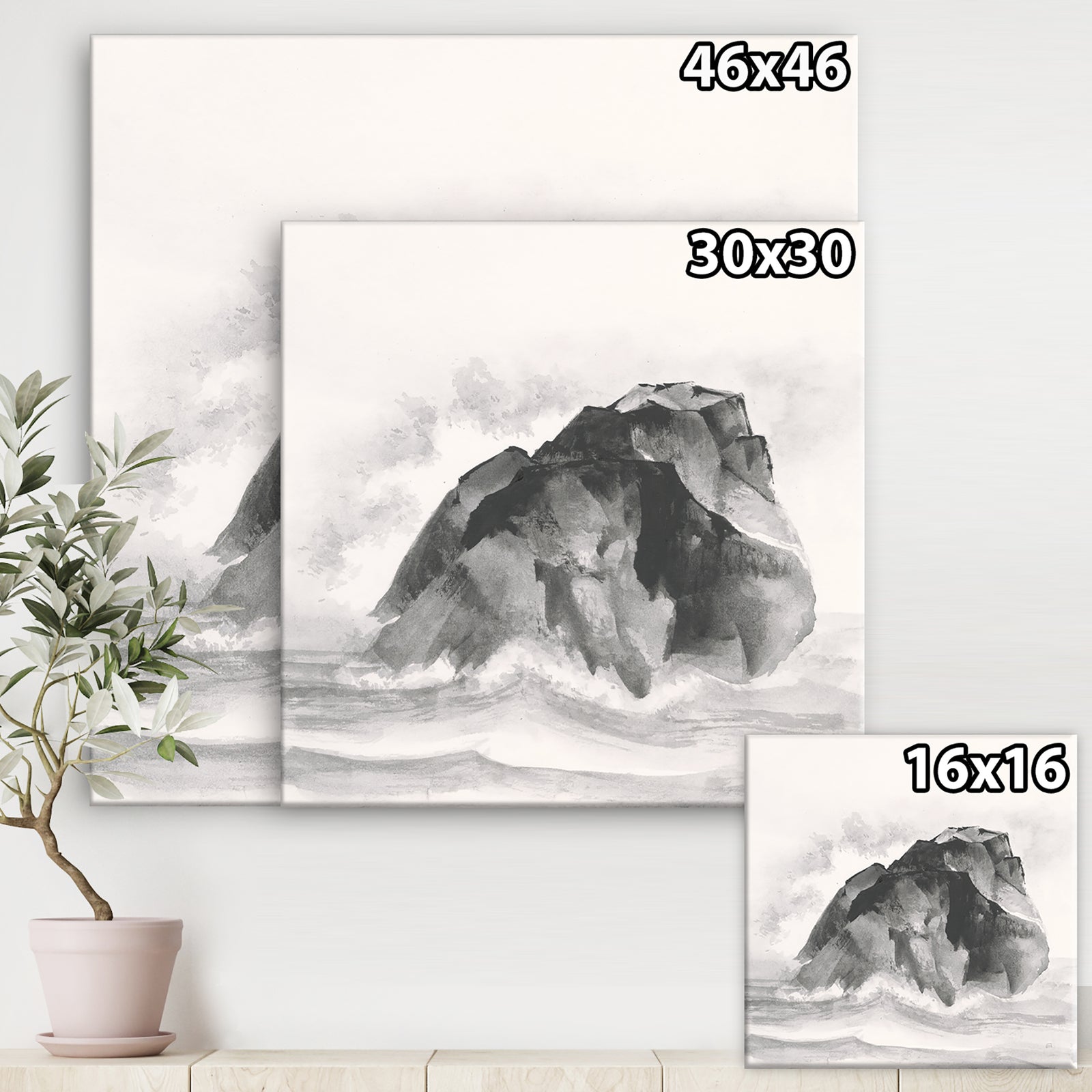Solitary Rock - Lake House Gallery-wrapped Canvas