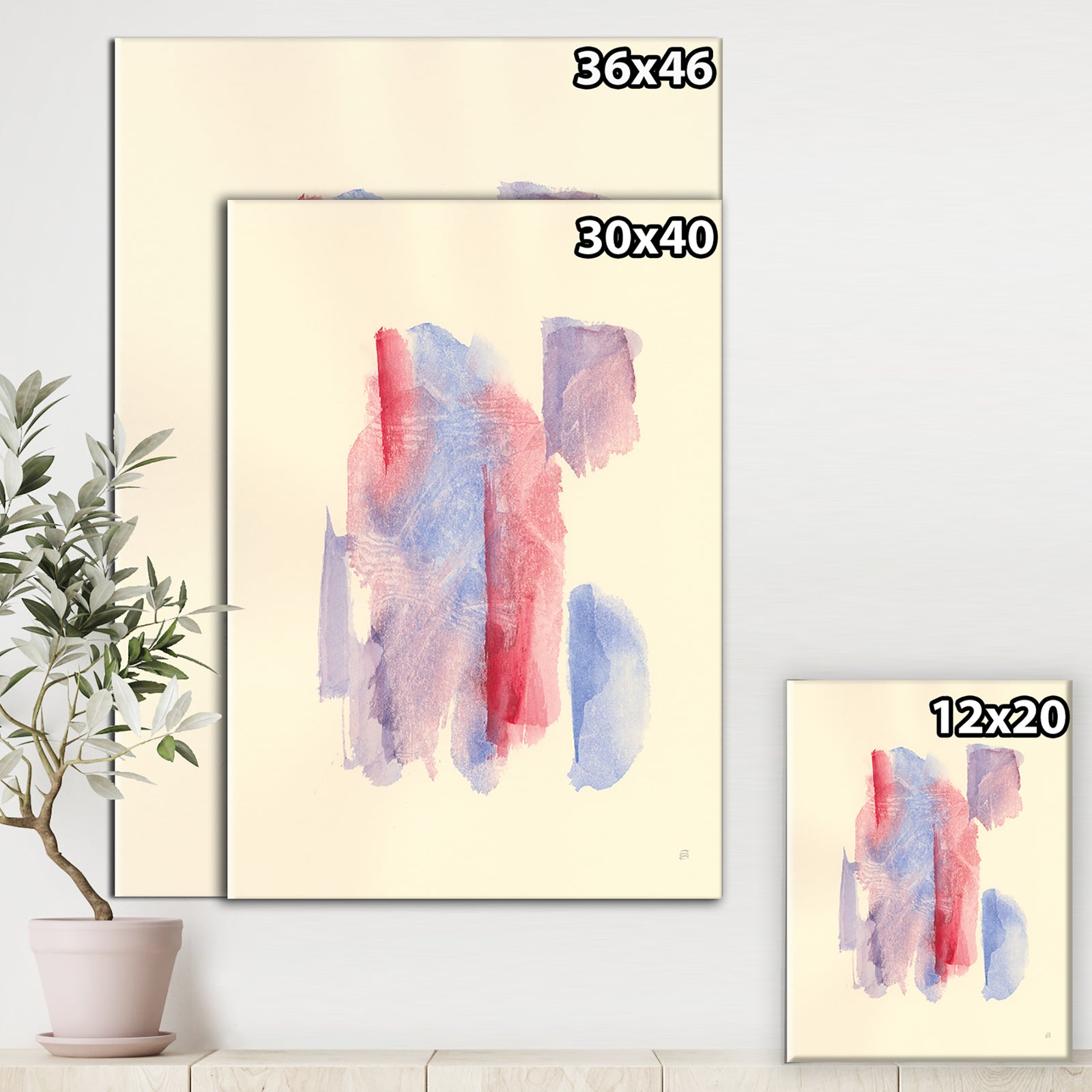 geometric Pastel I - Mid-Century Modern Canvas Art