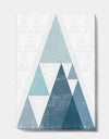 minimal Triangles III Blue - Mid-Century Modern Premium Canvas Wall Art