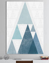 minimal Triangles III Blue - Mid-Century Modern Premium Canvas Wall Art