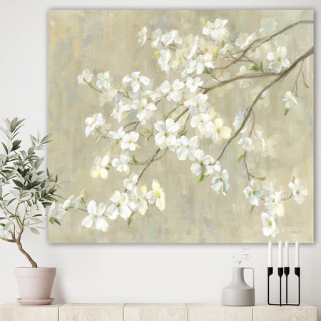 Dogwood in Spring Neutral - Farmhouse Canvas Artwork
