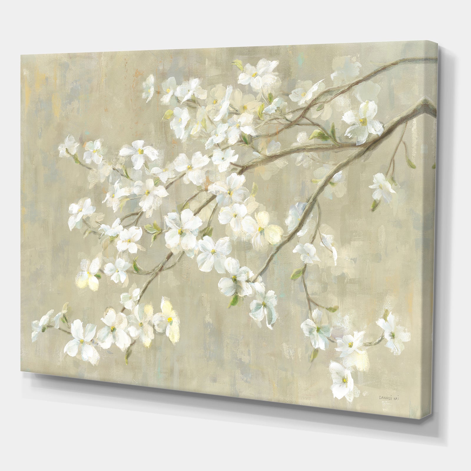 Dogwood in Spring Neutral - Farmhouse Canvas Artwork