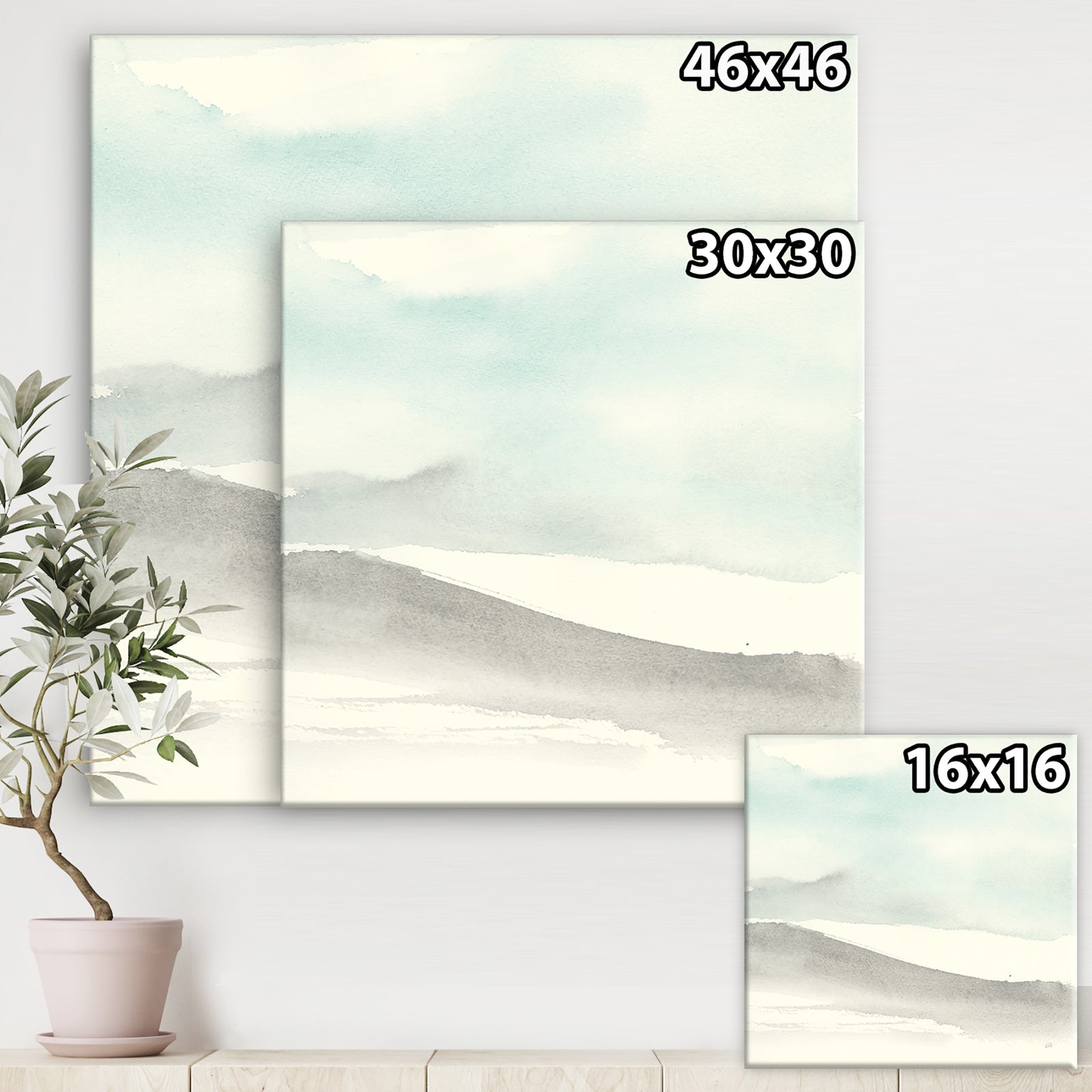 minimal geometric Zen I - Transitional Canvas Art
