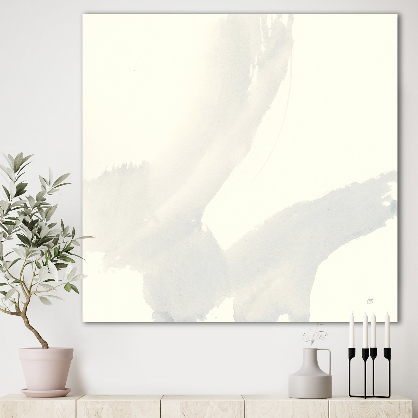 minimal geometric Zen III - Transitional Gallery-wrapped Canvas