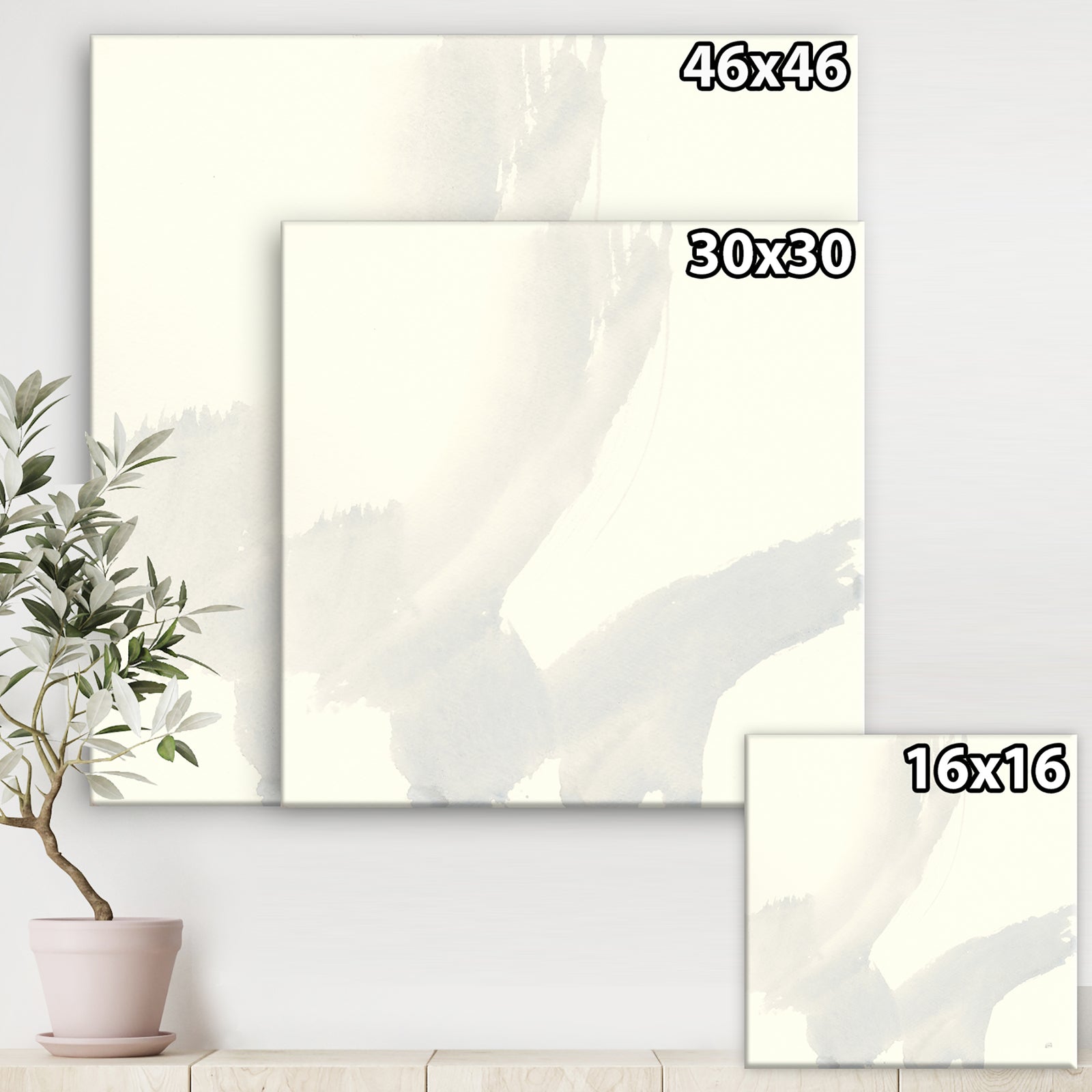 minimal geometric Zen III - Transitional Gallery-wrapped Canvas