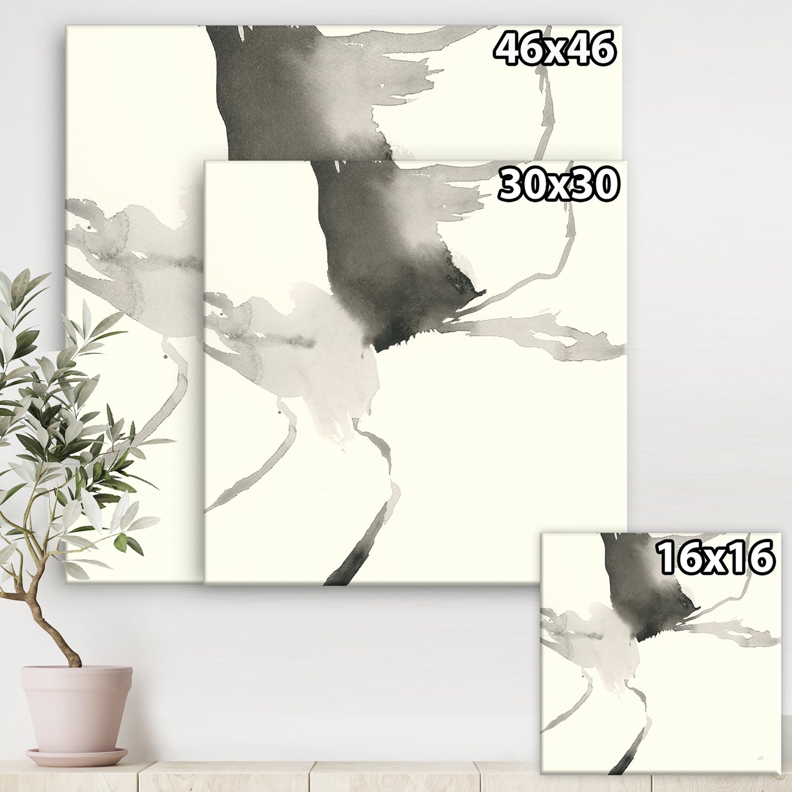 minimal geometric Gesture I - Transitional Premium Canvas Wall Art