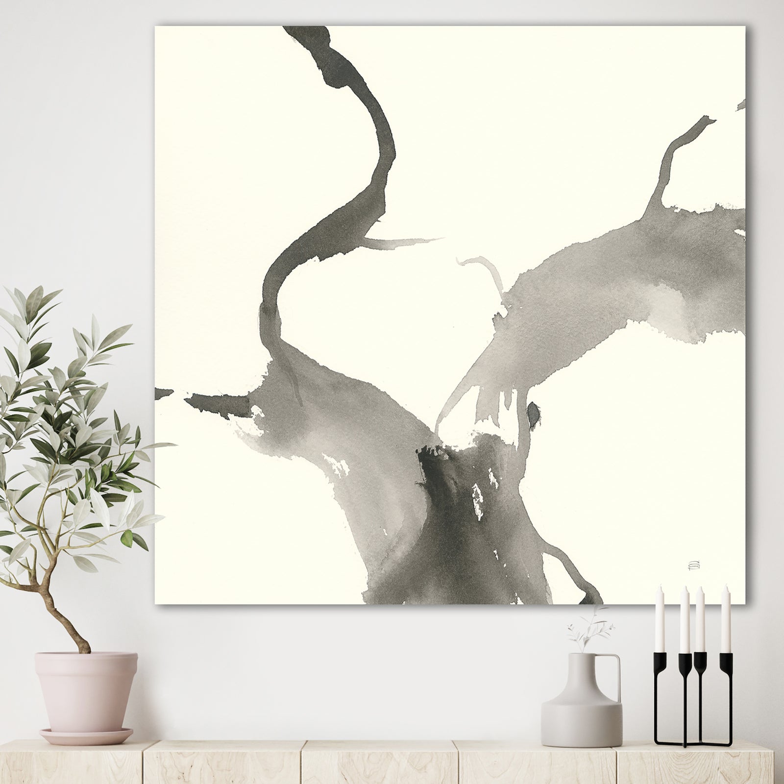 minimal geometric Gesture II - Transitional Gallery-wrapped Canvas