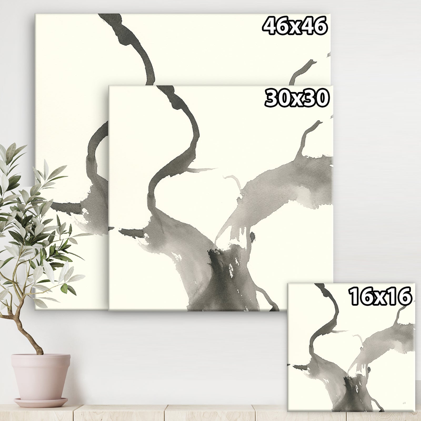 minimal geometric Gesture II - Transitional Gallery-wrapped Canvas
