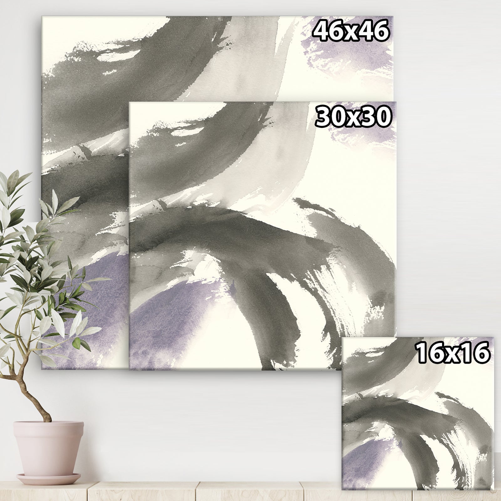 minimal geometric Gesture III - Transitional Canvas Artwork
