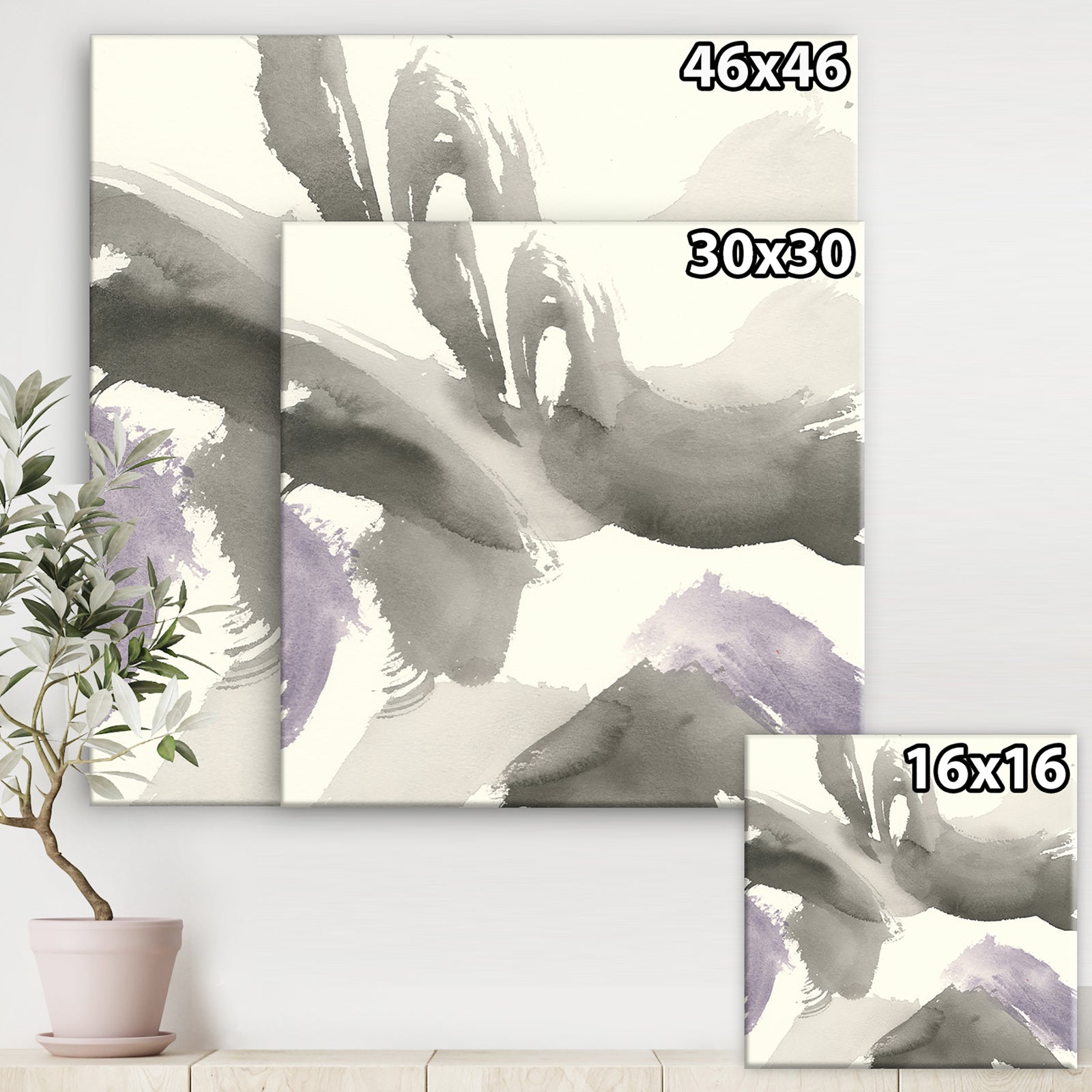 minimal geometric Gesture IV - Transitional Canvas Art